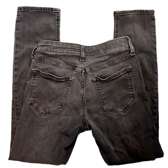 Express Rocco Slim Fit Skinny Leg Jeans In Charcoal - Picture 3 of 6